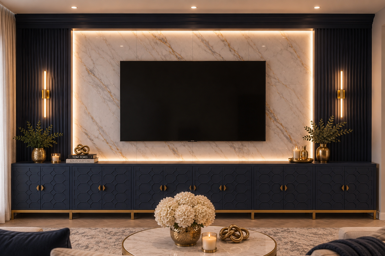 Blue & Gold custom interior concept